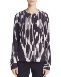 Theory Isalva Abstract-Print Silk Top at Bloomingdales